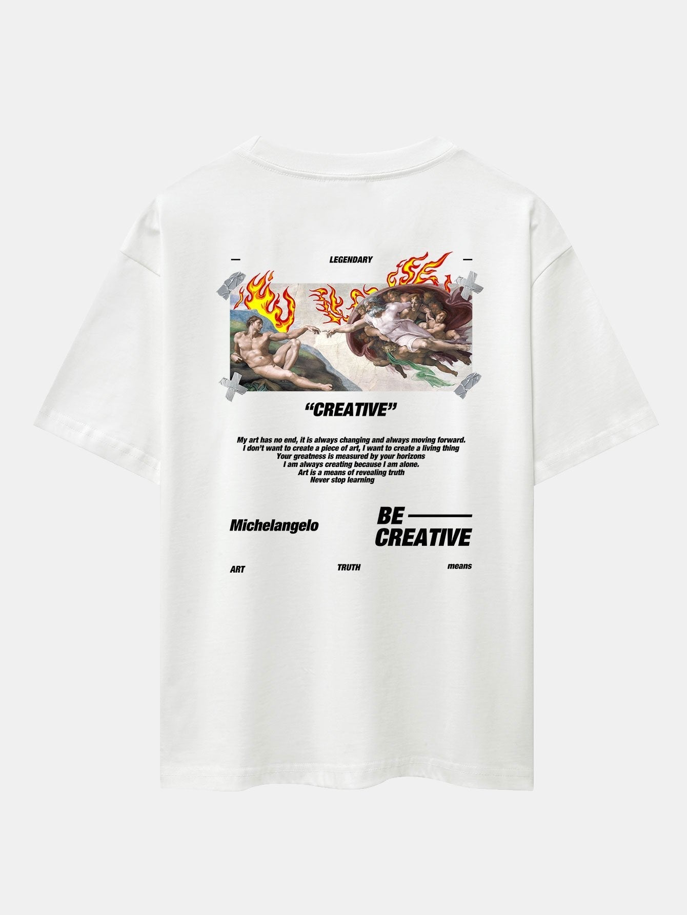Create Adam Slogan Back Print Drop Shoulder Oversize T-Shirt