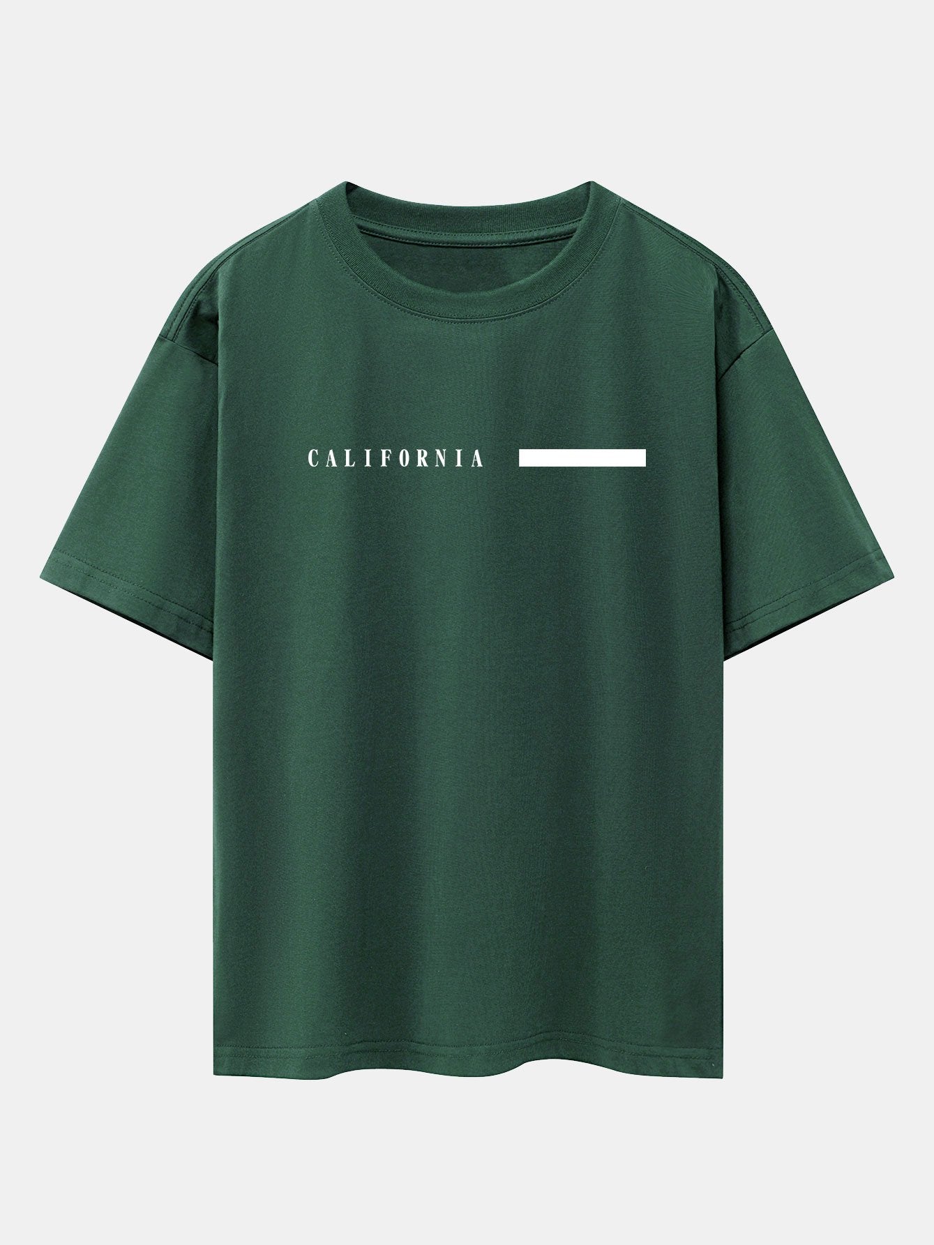California Slogan Print Drop Shoulder Oversize T-Shirt