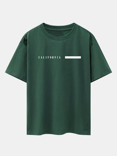 California Slogan Print Drop Shoulder Oversize T-Shirt