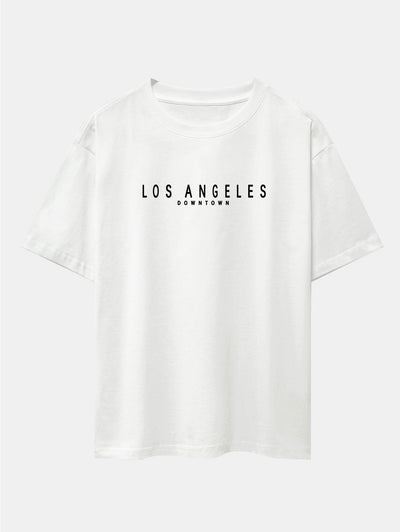 Los Angeles Print Drop Shoulder Oversize T-Shirt