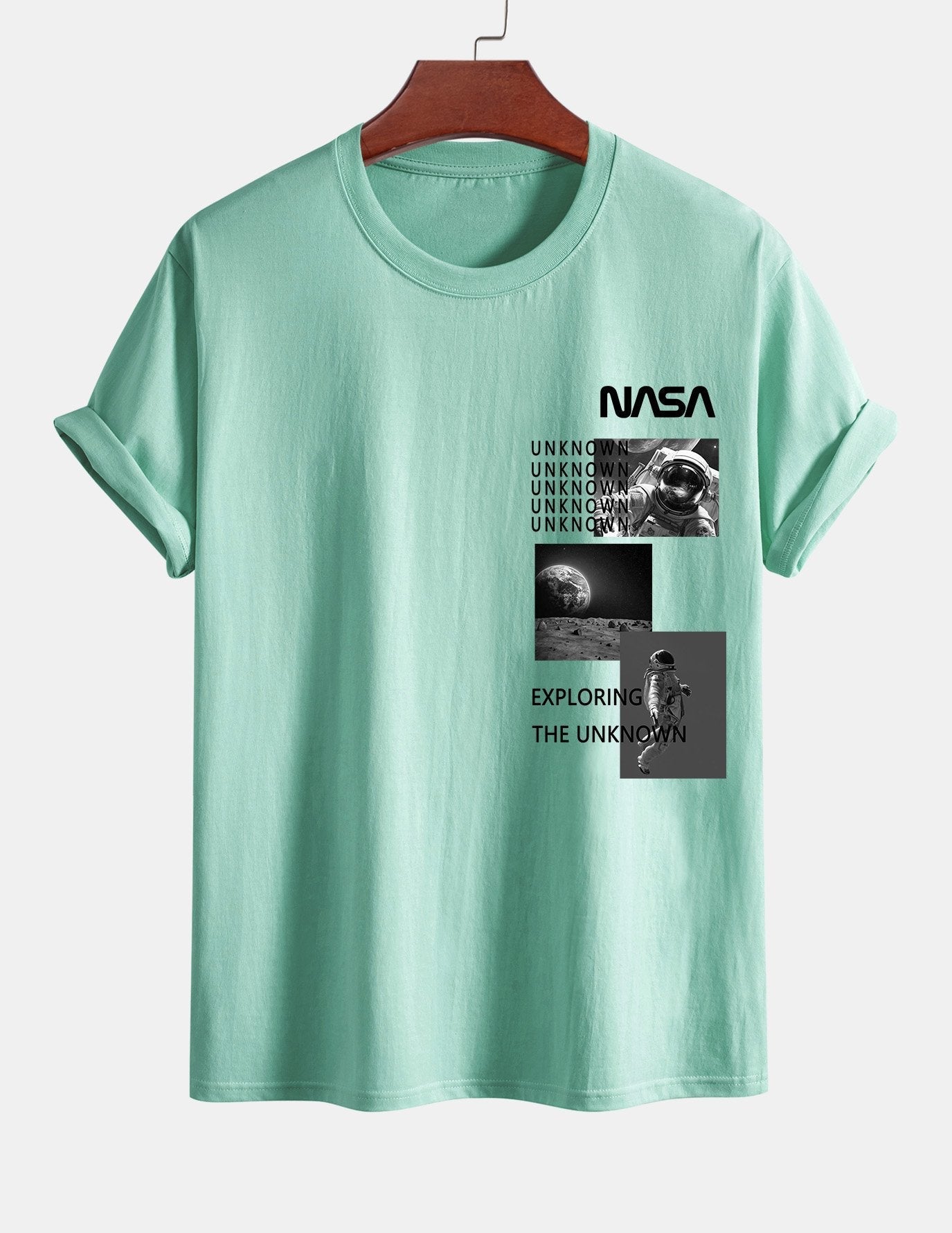 Regular Fit NASA Moon Landing Print Cotton T-Shirt