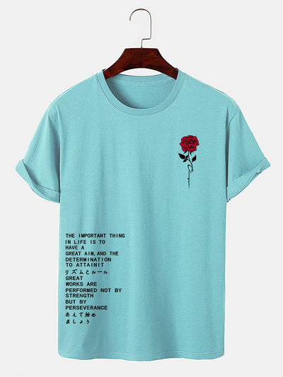 Rose Slogan Print T-Shirt