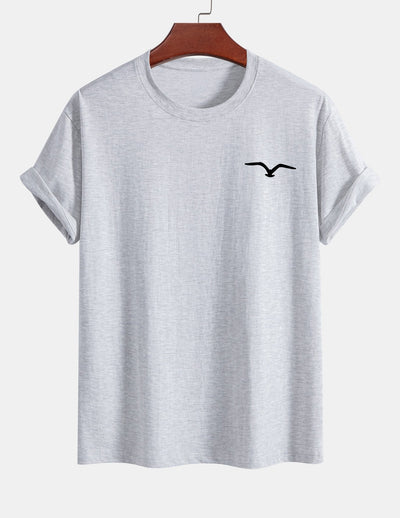 Regular Fit Seagull Print Cotton T-Shirt