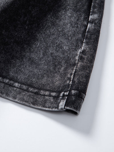 3 Pieces Washed Distressed Drop Shoulder T-Shirt