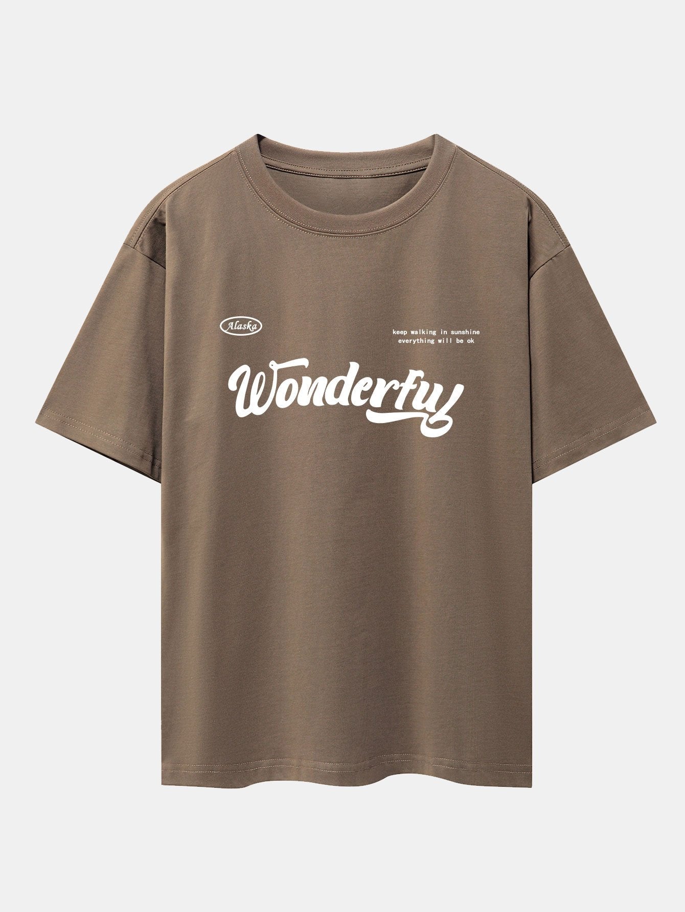 Wonderful Slogan Print Drop Shoulder Oversize T-Shirt