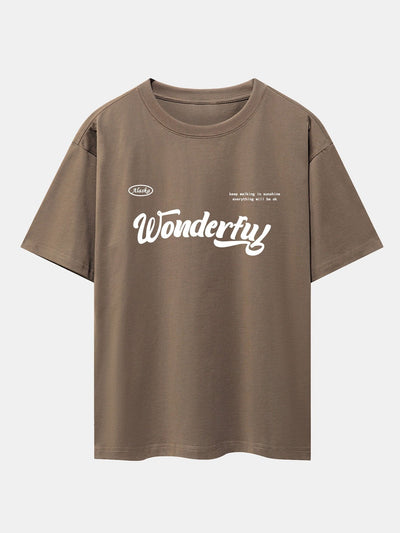 Wonderful Slogan Print Drop Shoulder Oversize T-Shirt