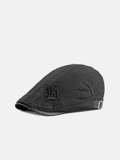Retro Letter B Embroidery Cotton Beret Hat