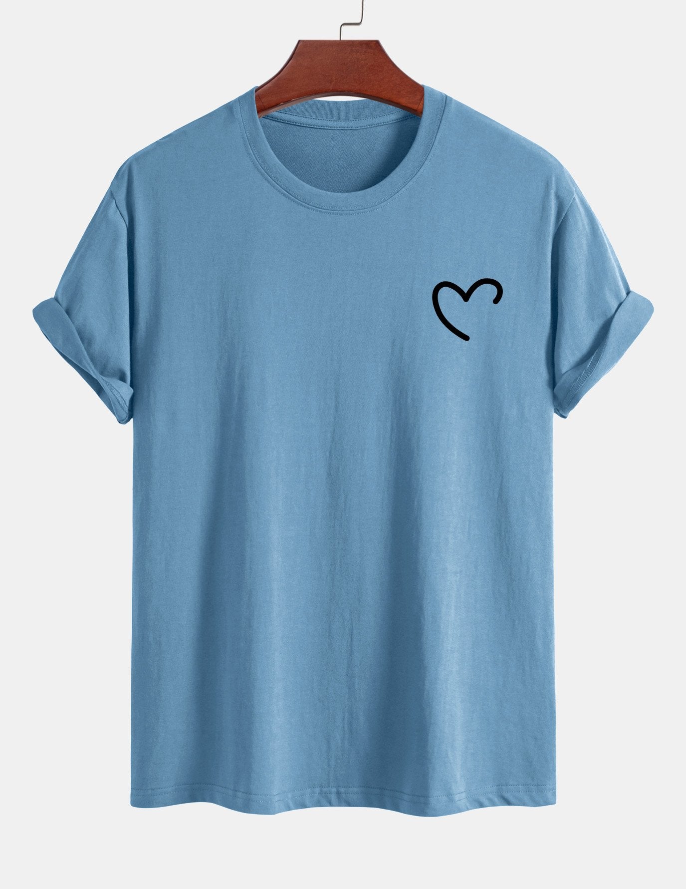 Regular Fit Heart Print Cotton T-Shirt