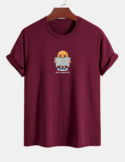 Regular Fit Reading Print Cotton T-Shirt