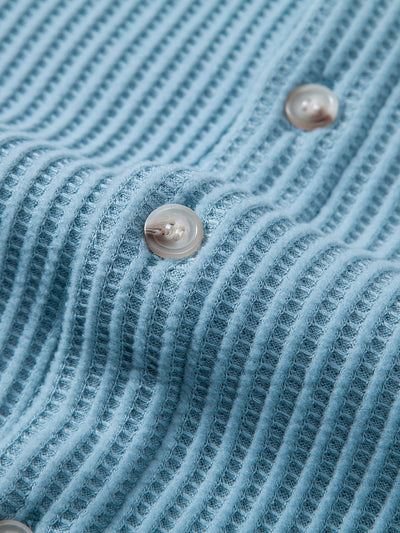 Waffle Stand Collar Shirt
