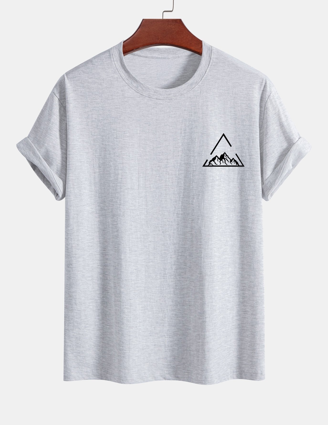 Regular Fit Mountain Print Cotton T-Shirt