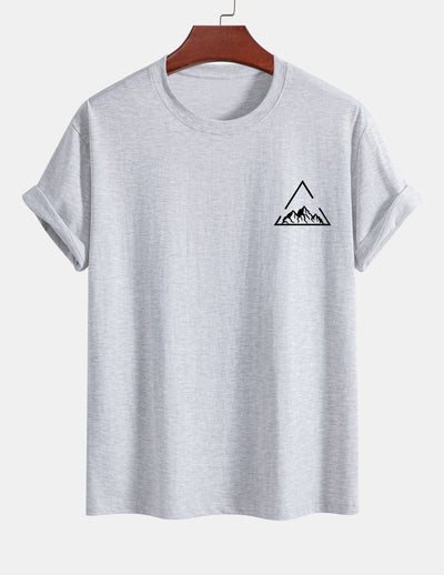 Regular Fit Mountain Print Cotton T-Shirt