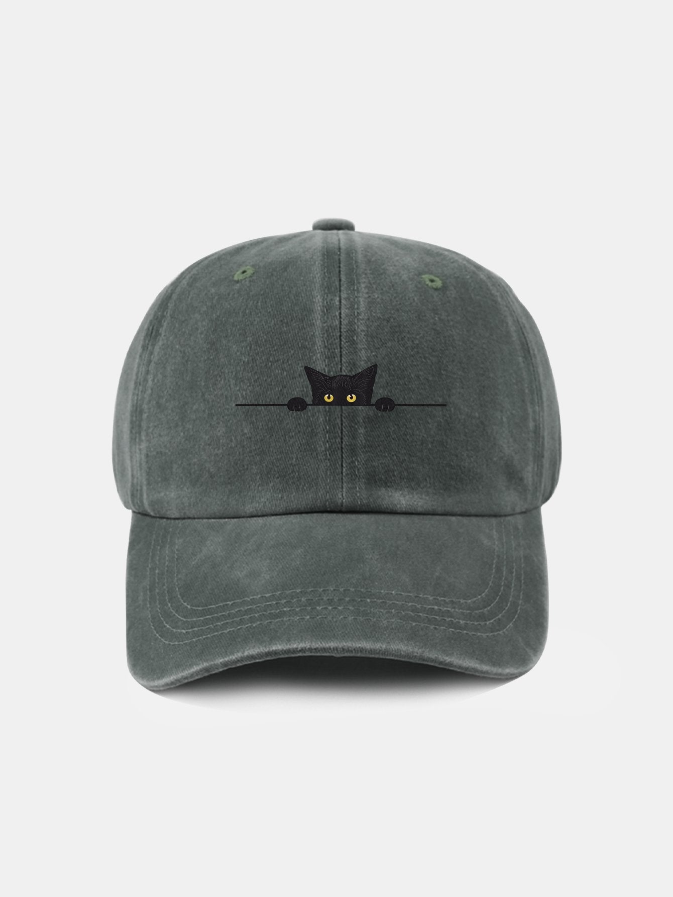 Black Cat Pattern Classic Retro Washed Distressed Cotton Baseball Cap