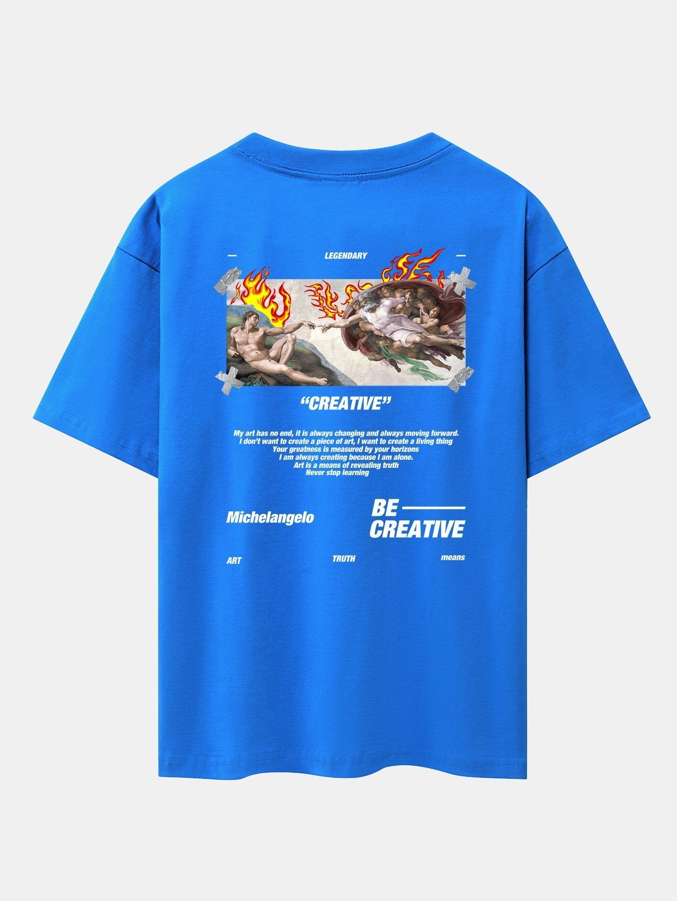 Create Adam Slogan Back Print Drop Shoulder Oversize T-Shirt