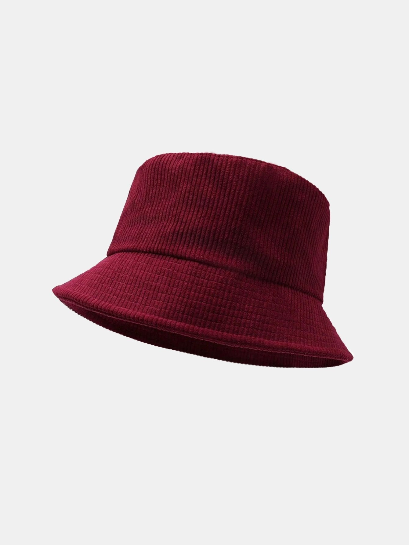 Solid Color Check Corduroy Bucket Hat