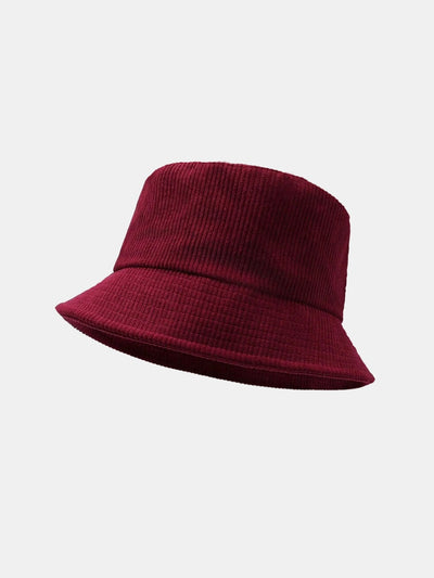 Solid Color Check Corduroy Bucket Hat