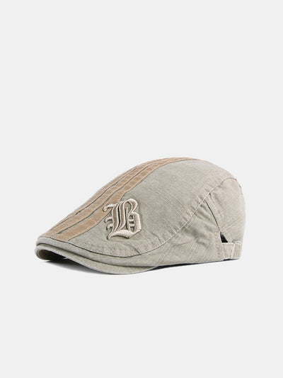 Retro Letter B Embroidery Cotton Beret Hat
