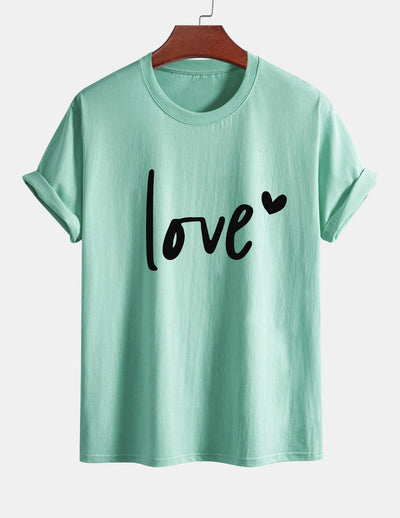 Regular Fit Love Print Cotton T-Shirt
