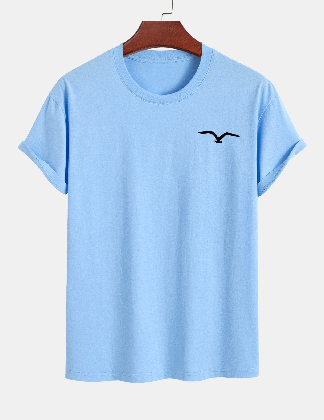 Regular Fit Seagull Print Cotton T-Shirt