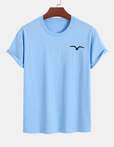 Regular Fit Seagull Print Cotton T-Shirt