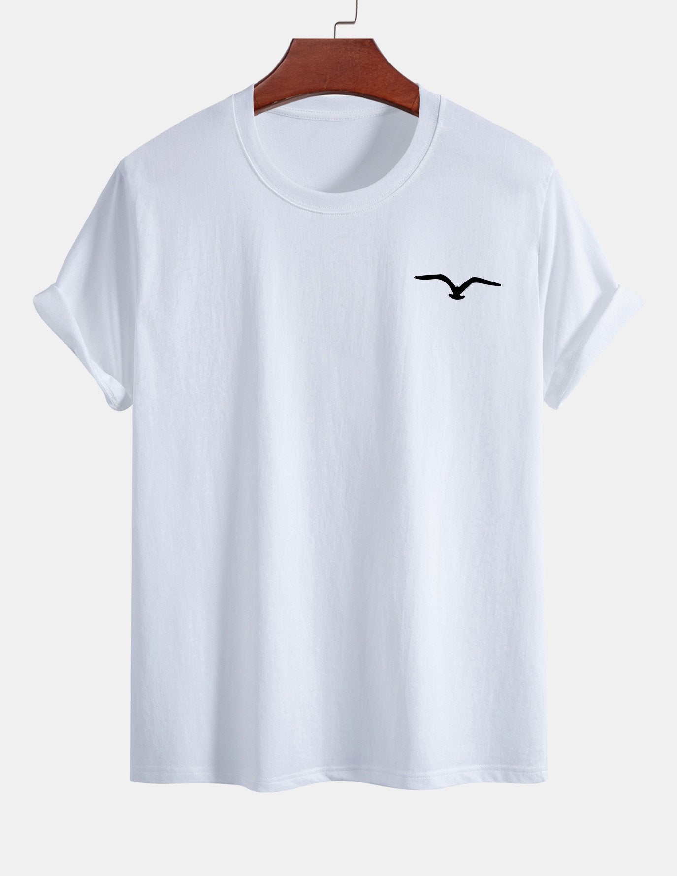 Regular Fit Seagull Print Cotton T-Shirt
