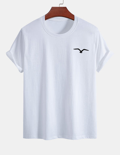 Regular Fit Seagull Print Cotton T-Shirt