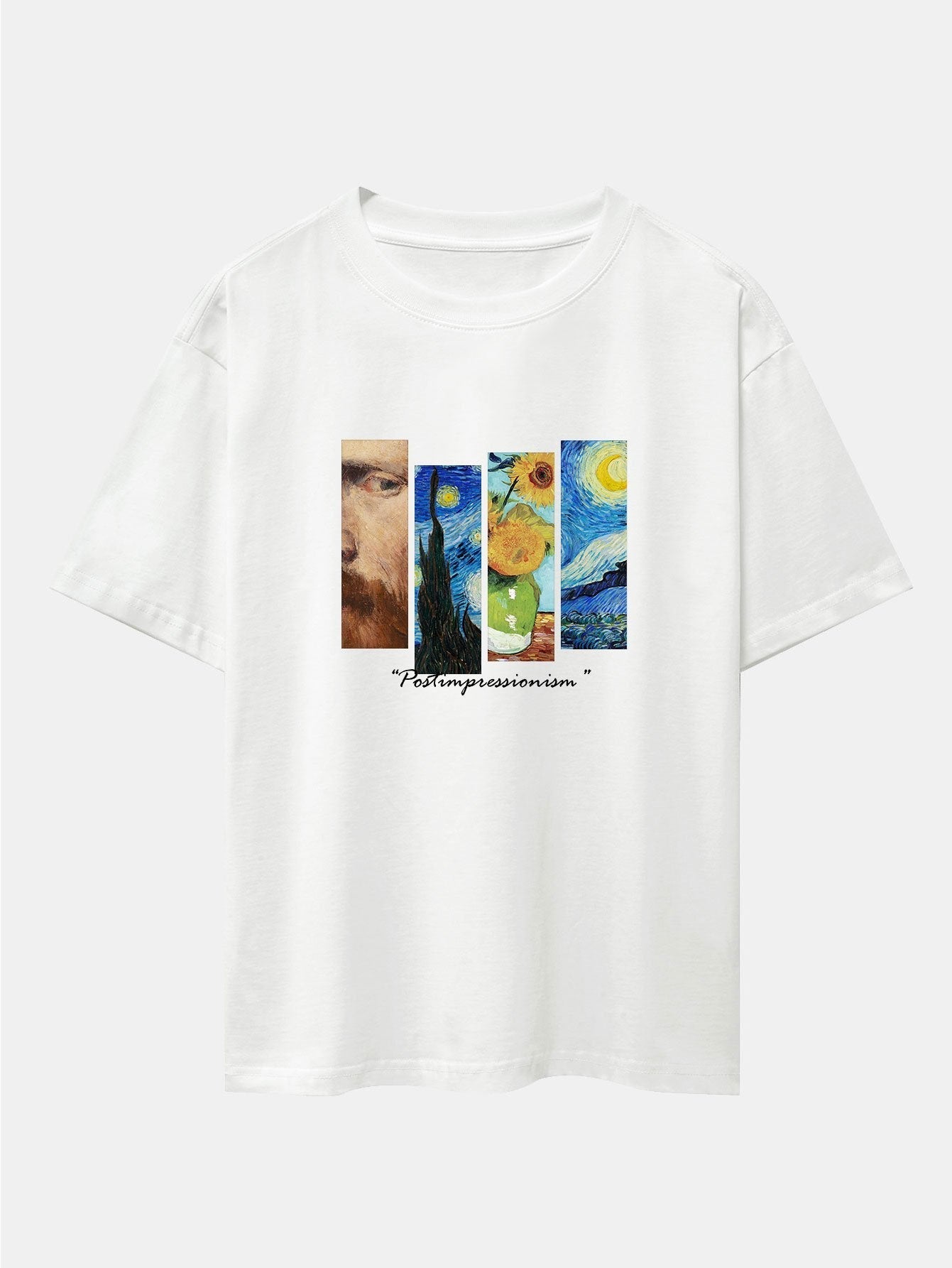 Starry Sky Sunflower Print Drop Shoulder Oversize T-Shirt