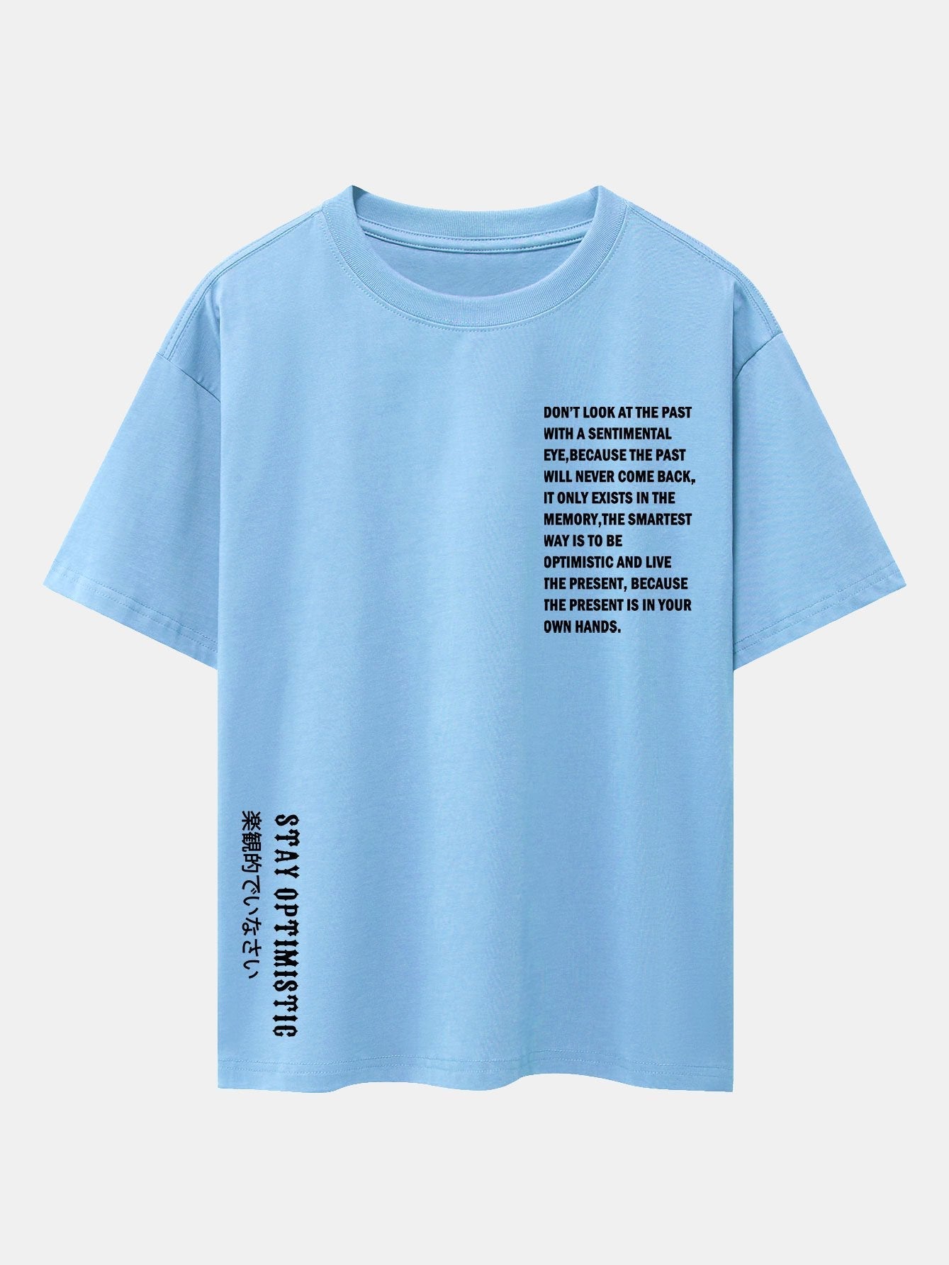 Slogan Print Drop Shoulder Oversize T-Shirt