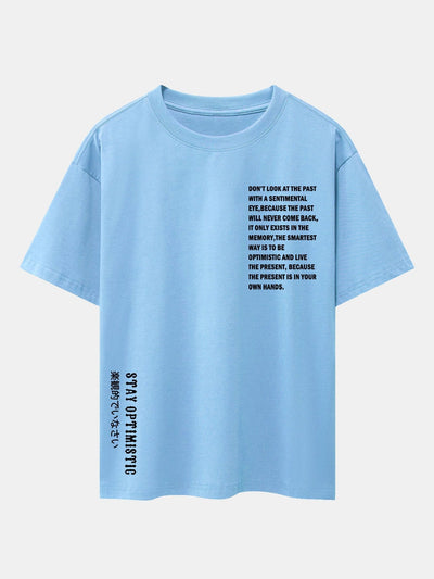 Slogan Print Drop Shoulder Oversize T-Shirt