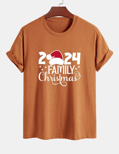 Regular Fit Family Christmas 2024 Print Cotton T-Shirt