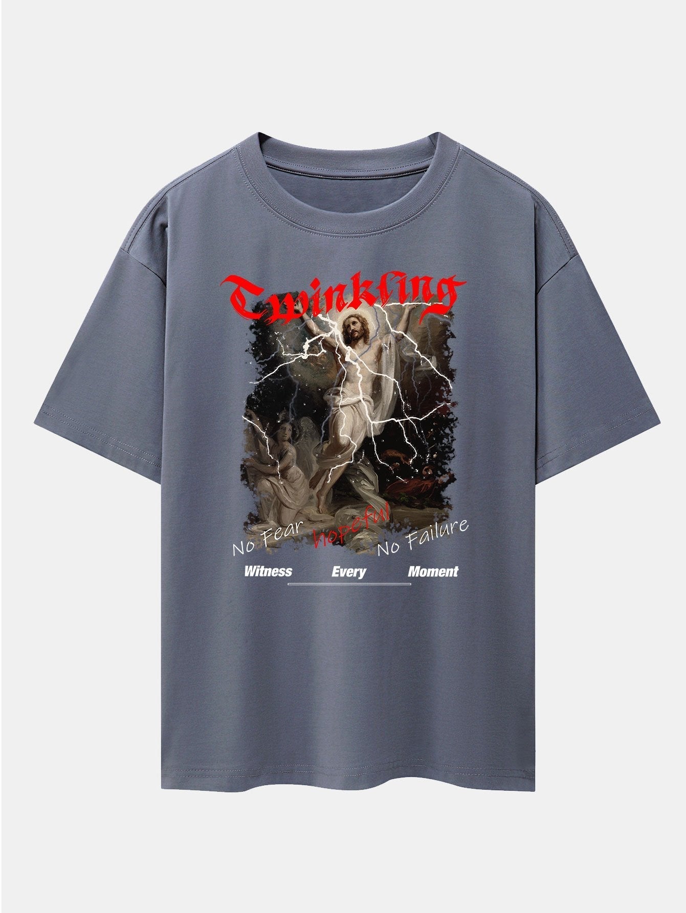 Jesus Portrait Print Drop Shoulder Oversize T-Shirt