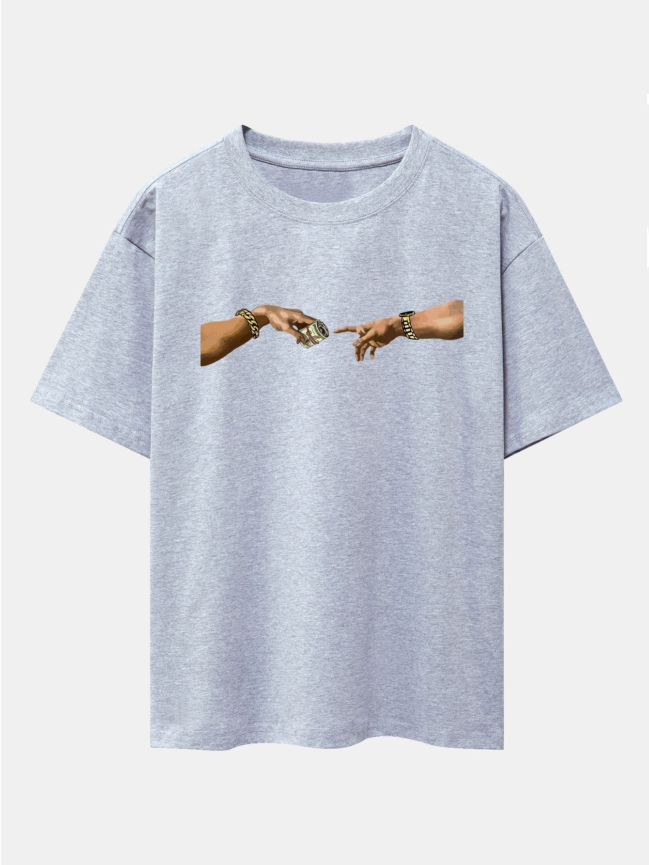Cash Hand Print Drop Shoulder Oversize T-Shirt