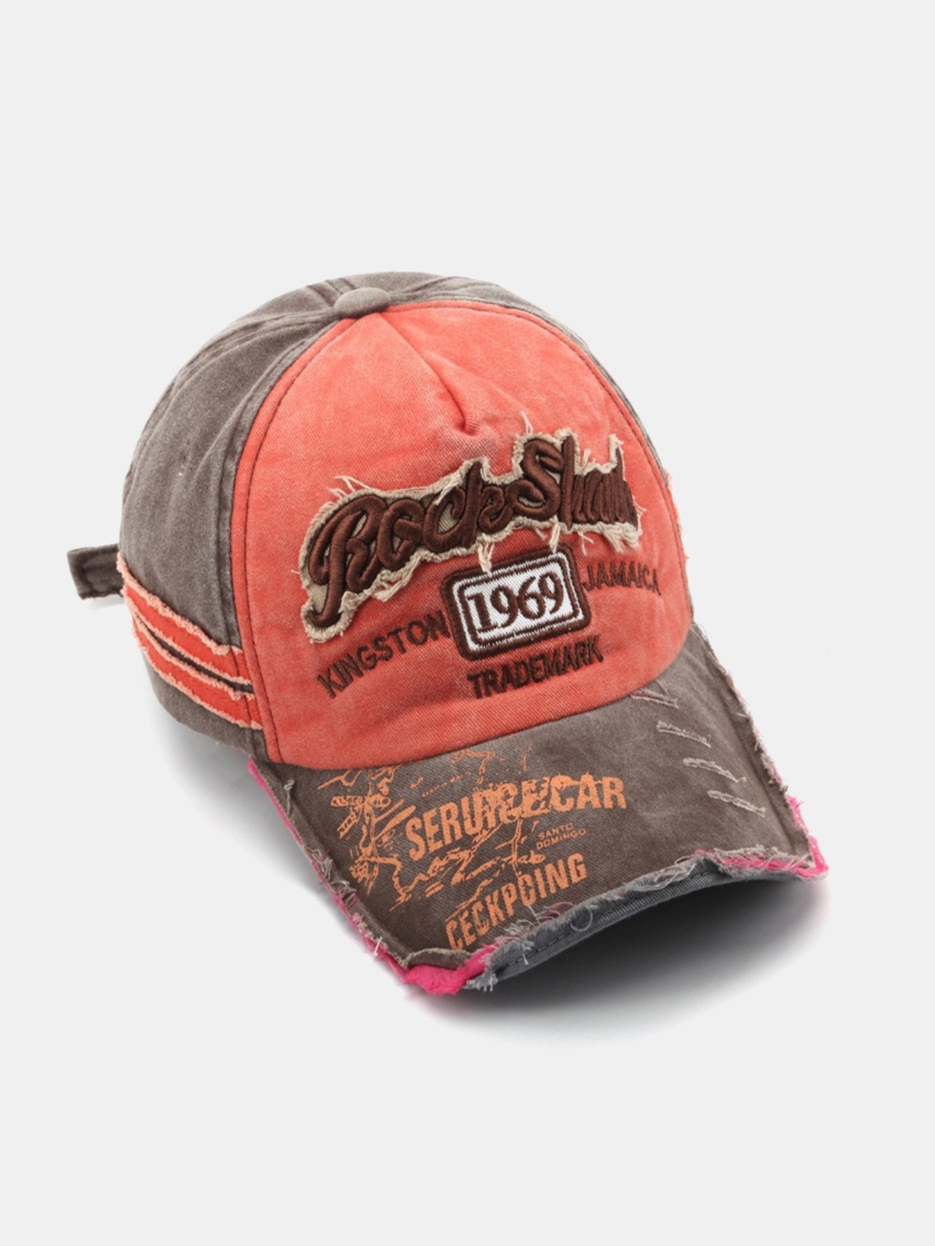 1969 Retro Washed Distressed Letter Embroidered Hole Baseball Cap