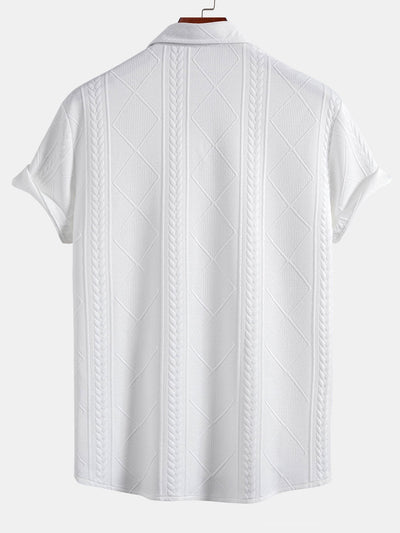 Geometric Jacquard Button Up Shirt