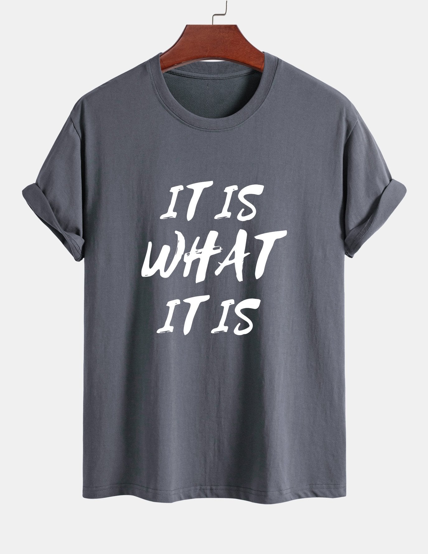 Regular Fit It Is What It Is Print Cotton T-Shirt
