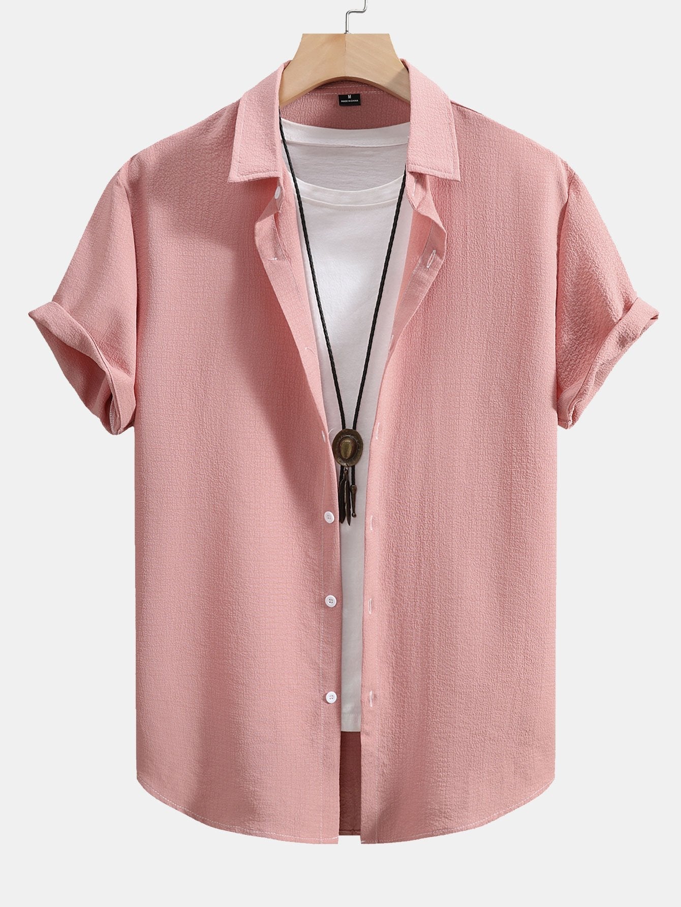 Texture Print Button Up Shirt