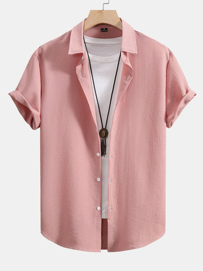 Texture Print Button Up Shirt