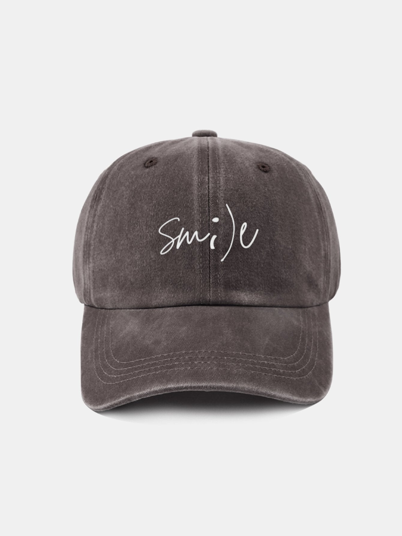 Keep Smiling Letter Casual Versatile Washed Cotton Baseball Cap