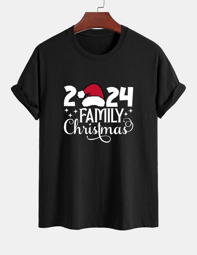 Regular Fit Family Christmas 2024 Print Cotton T-Shirt