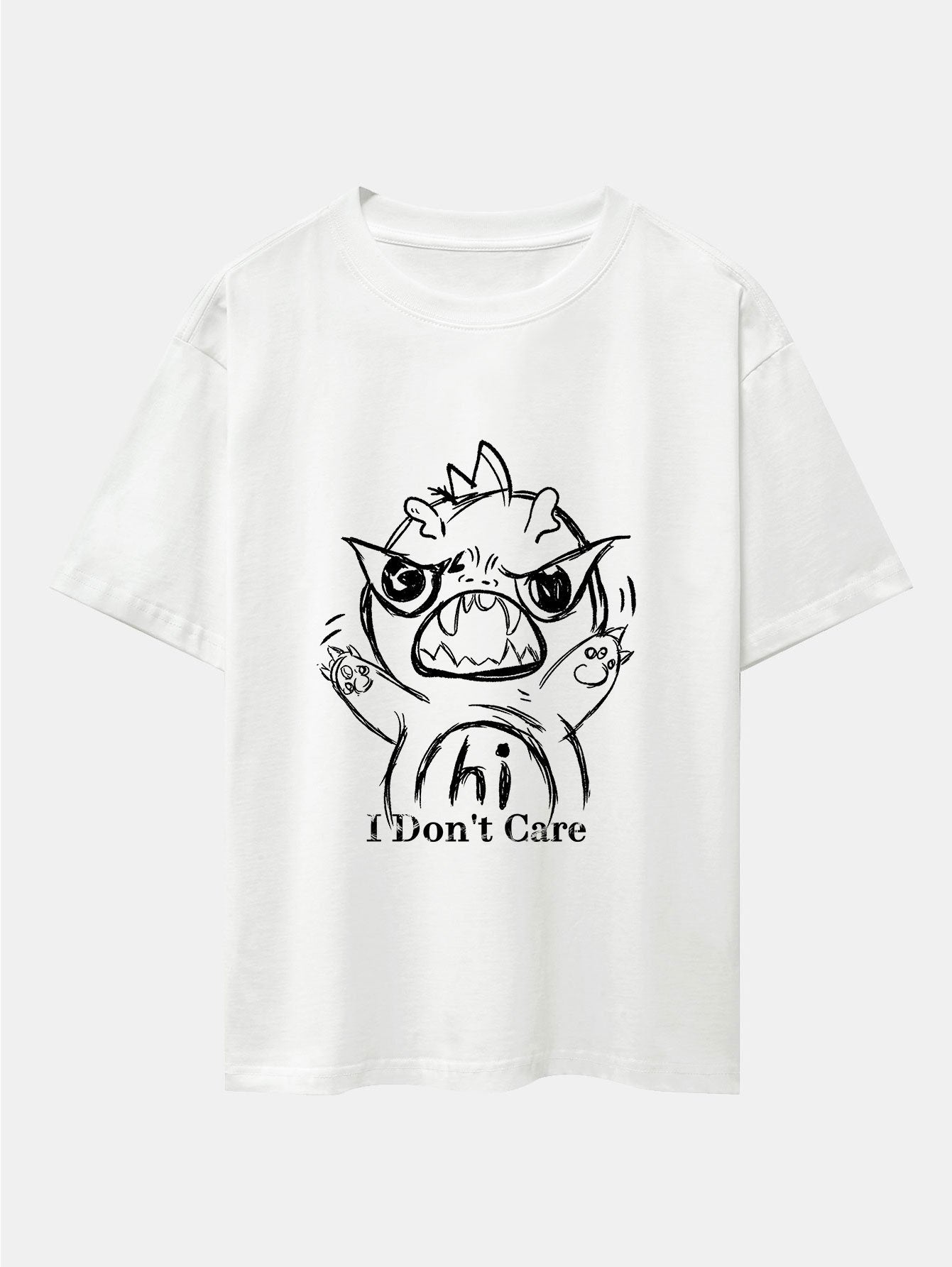 Cartoon Dinosaur Print Drop Shoulder Oversize T-Shirt