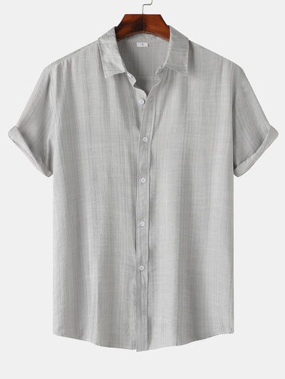 Short Sleeve Textured Button Up Shirt