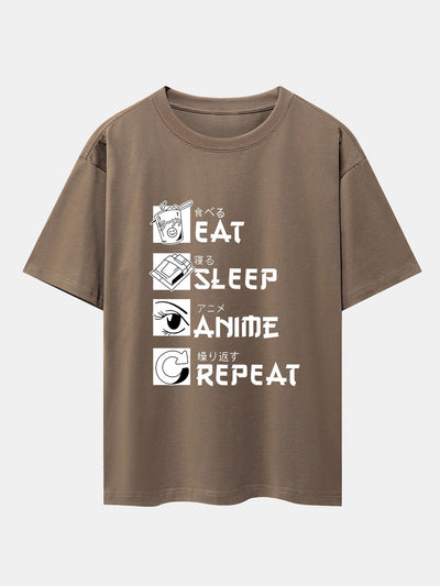 Slogan Print Drop Shoulder Oversize T-Shirt