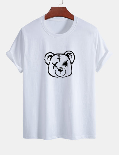 Regular Fit Bear Print Cotton T-Shirt