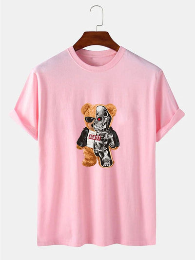 Mechanical Bear Print T-Shirt
