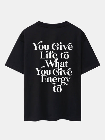 Slogan Back Print Drop Shoulder Oversize T-Shirt
