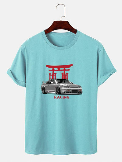 Japanese Shrine Car Print T-Shirt
