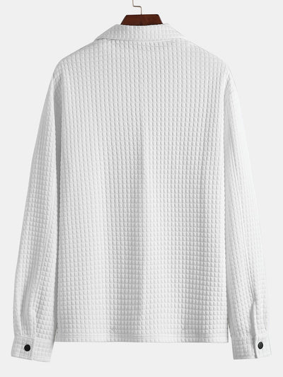 Quilted Waffle Jacquard Overshirt