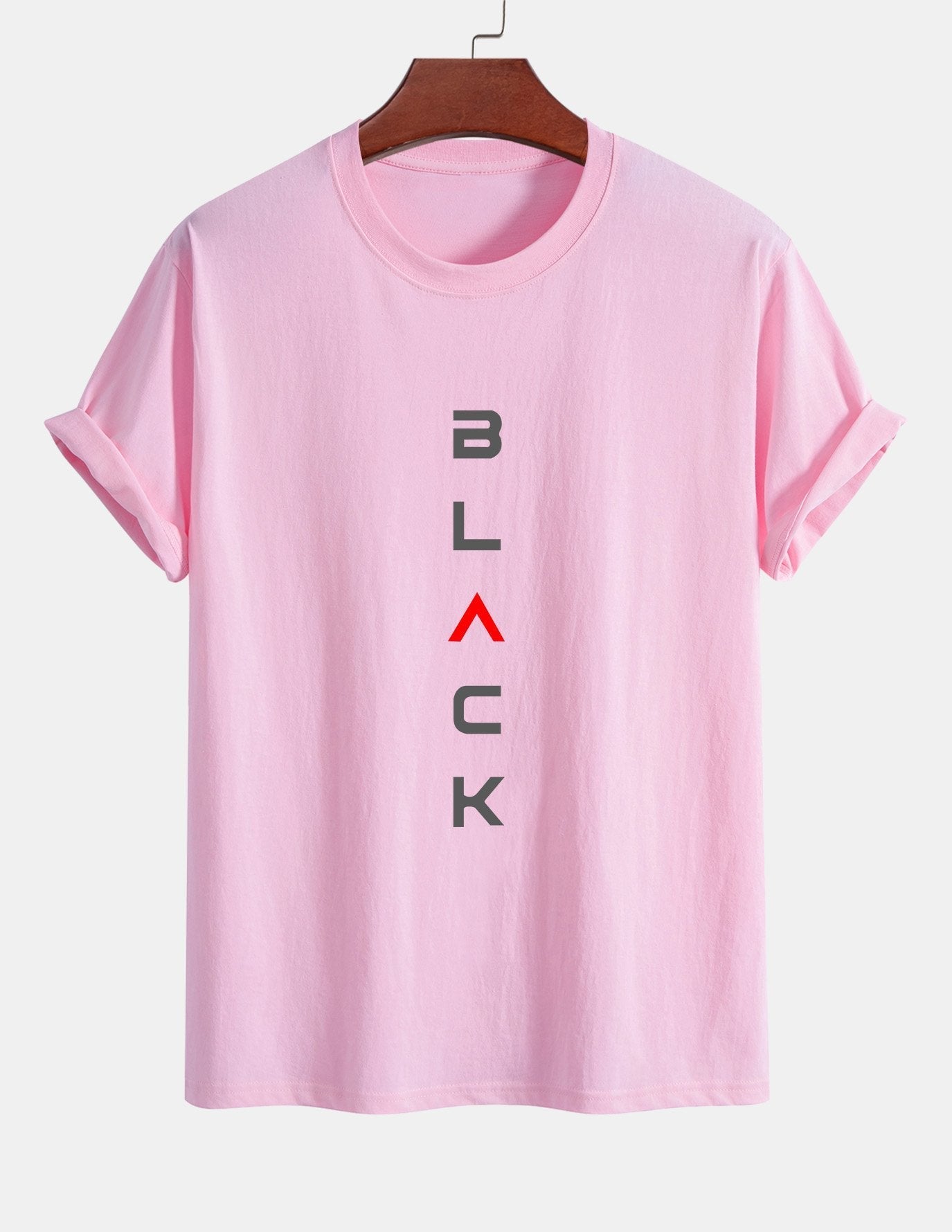 Regular Fit Black Print Cotton T-Shirt