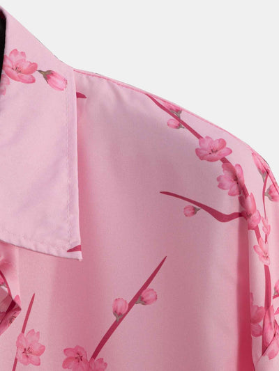 Cherry Blossoms Print Button Up Shirt