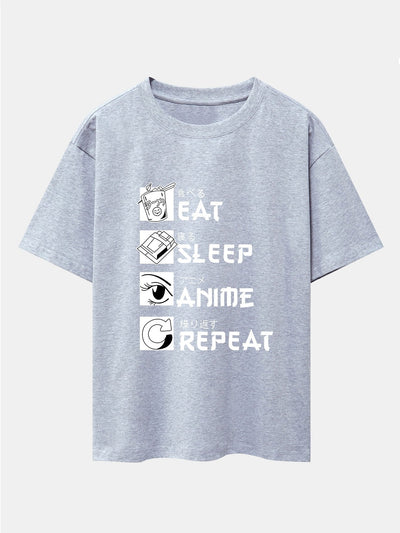 Slogan Print Drop Shoulder Oversize T-Shirt